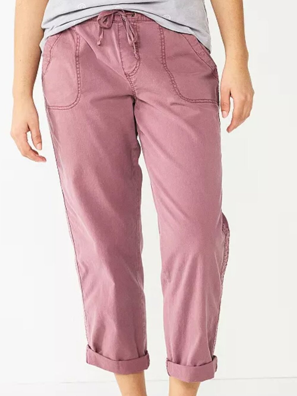 Women's Sonoma Goods For Life High Rise Capris - Dusty Purple - Large - NWT